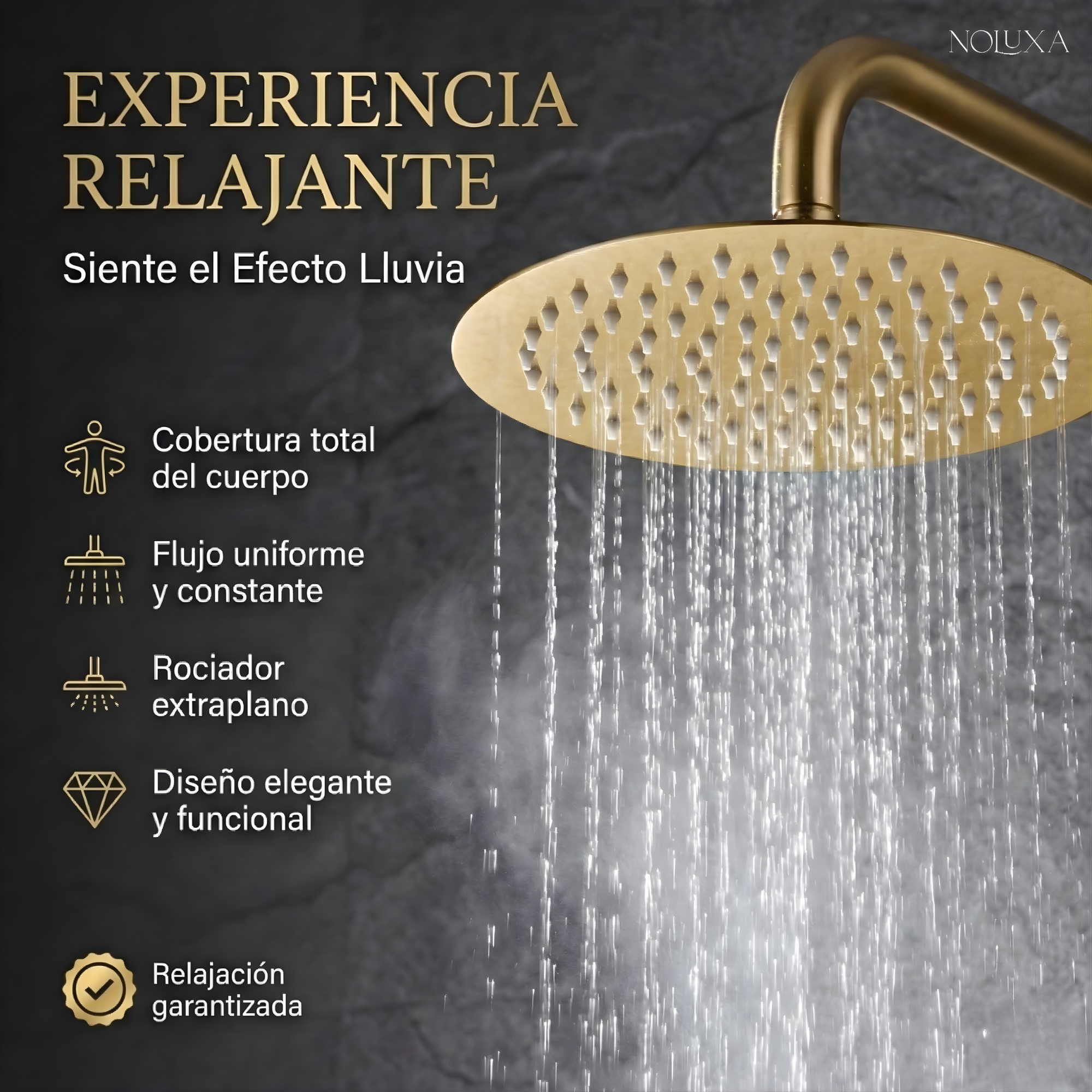 IMEX - Colonne de Douche Encastrée Thermostatique Salle de Bain Or Brossé | Colonne Douche Encastrable Laiton | Douche Anti Calcaire | Série Genova - 2