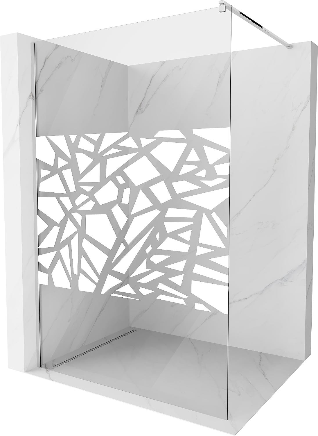 Mexen Kioto paroi de douche 100 x 200 cm, transparent/Design blanc 8 mm ...