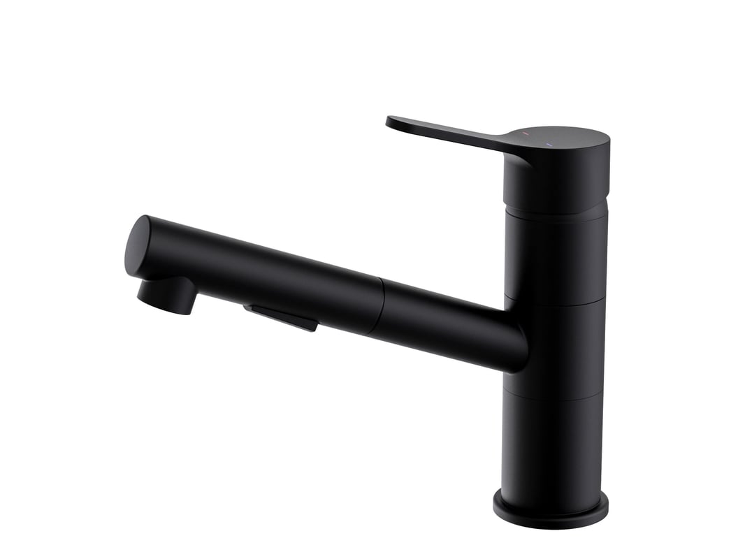 Bateria kuchenna z prysznicem ESSEBAGNO New silo czarny