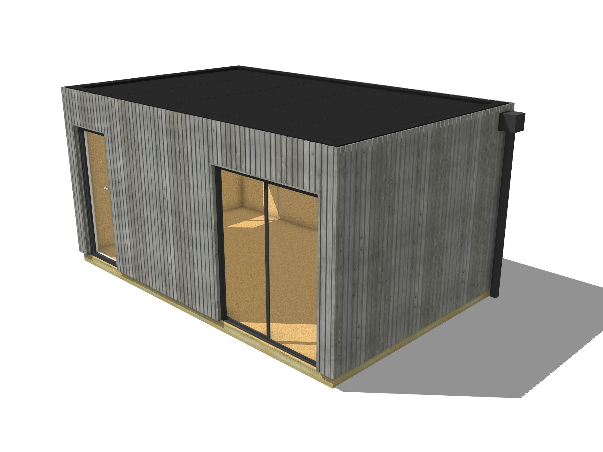 Bureau de jardin bois en bois 5,5 x 3,5 x 2,7 m avec plancher isolé - 2