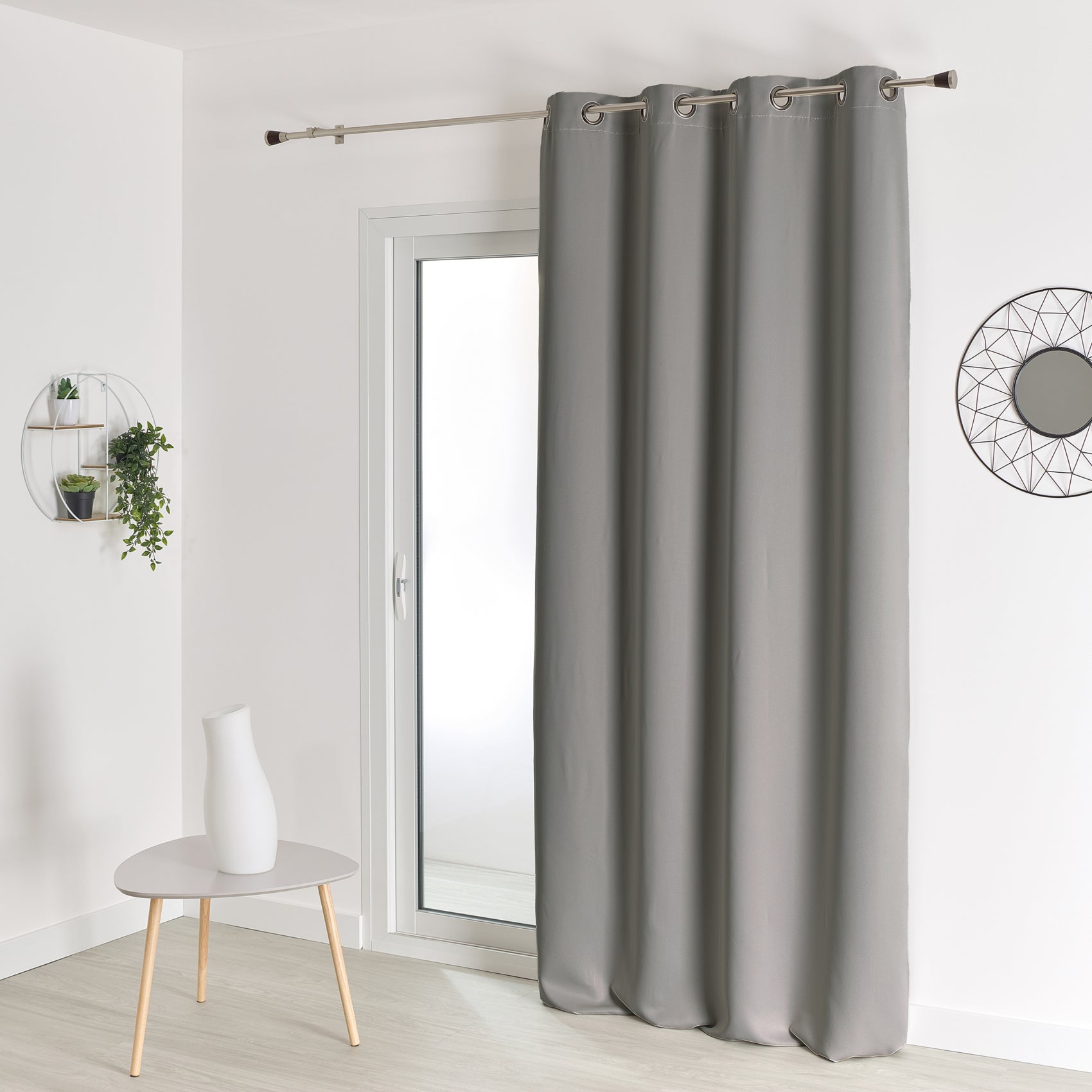 Barra De Cortina De 19 Mm Cromo Mate - Longitud 280 Cm - Incluye Soportes, Topes Y Tornillos - Para Ventanas Anchas