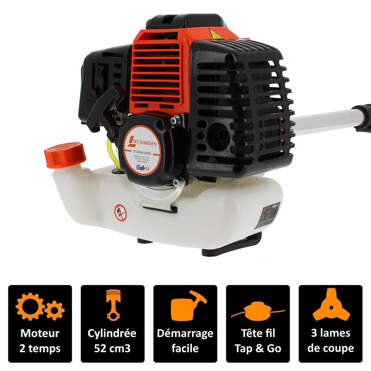 Débroussailleuse thermique, 52 cm3, 3 CV - GT GARDEN - 2