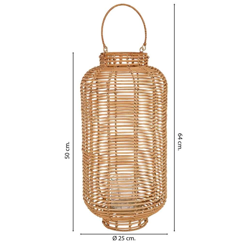 Farol de ratán natural marrón D13/25xh50/64 - 3