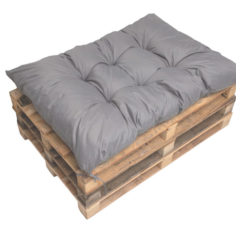 Poduszka ogrodowa na paletę 120x60cm poduszka na meble ogrodowe jasna szara, poduszka na balkon taras, poducha ogrodowa na meble z palet