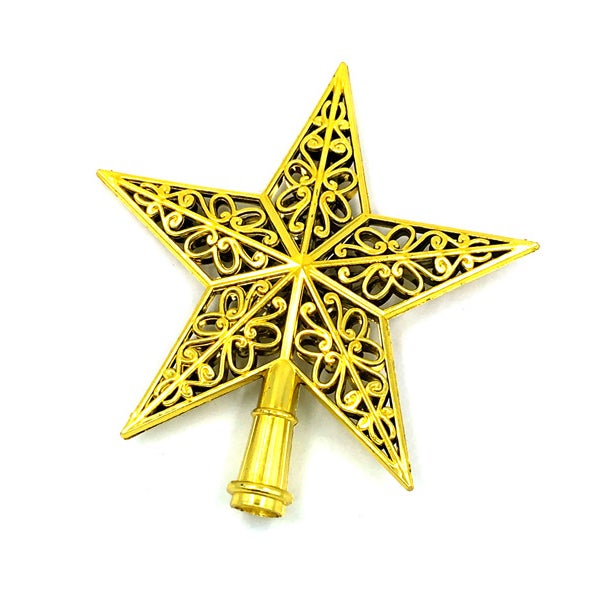 Cime de sapin de Noël, décoration de Noël en forme d'étoile, ornement pour sapin de Noël, 20 cm - 4