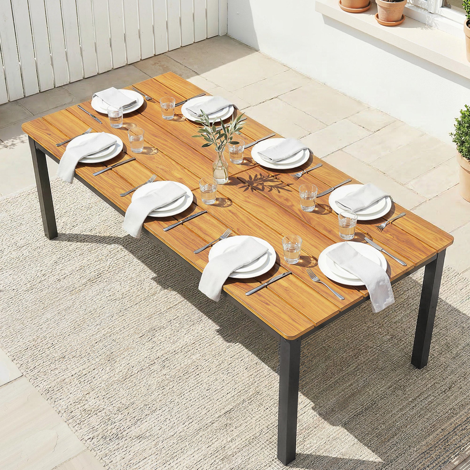 Table jardin rectangulaire 6-8 personnes dimensions 180x86cm - 3