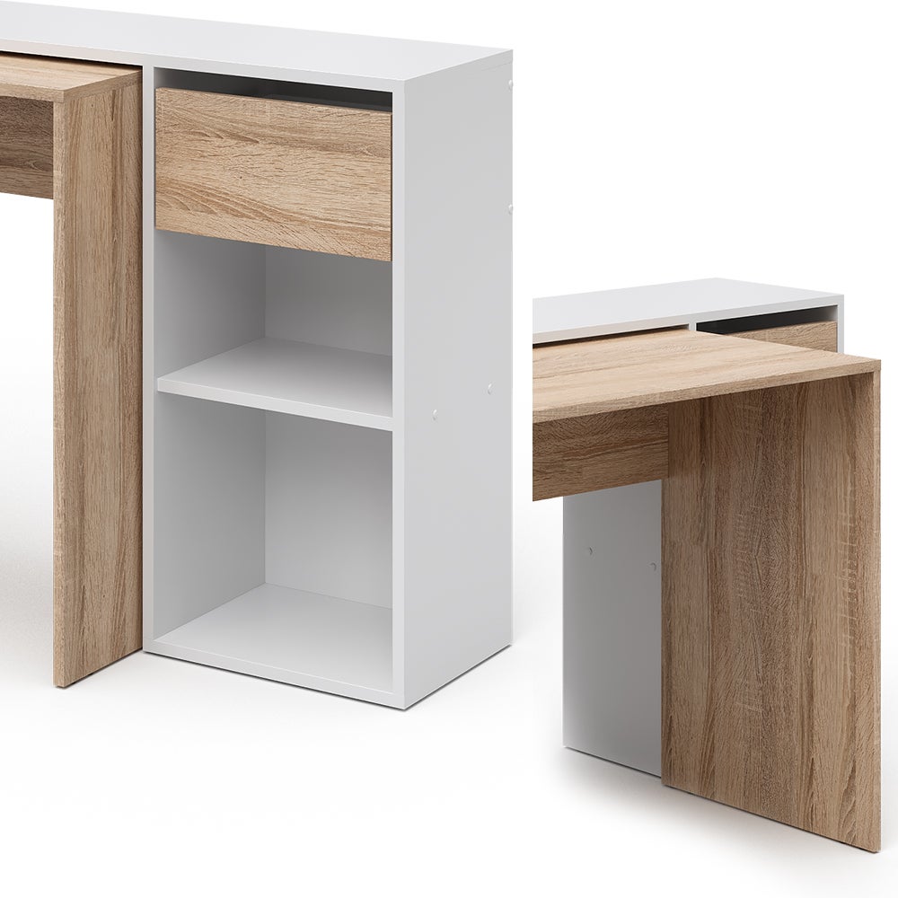Vicco Bureau Ben, Blanc/Sonoma, 145x46.4cm - 6