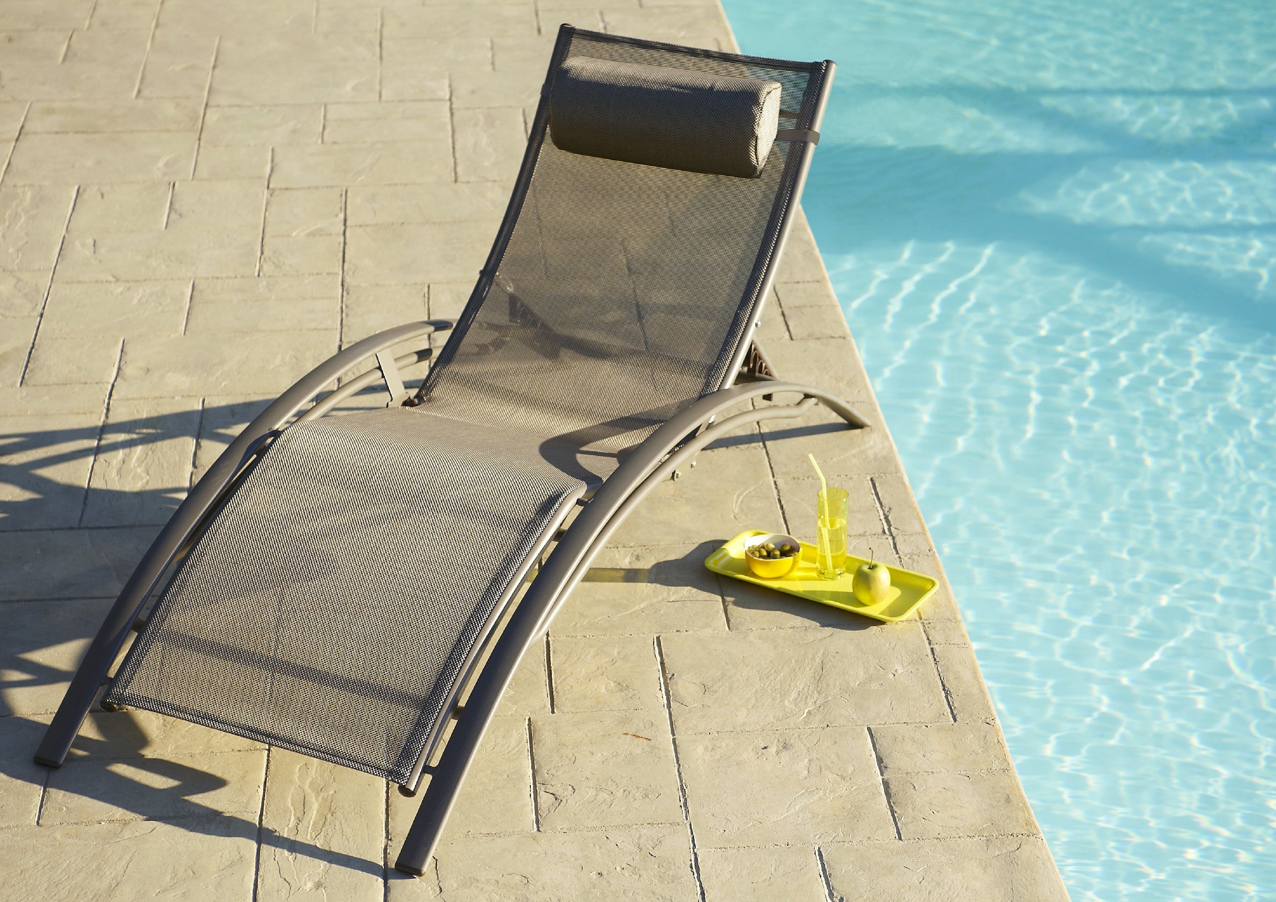 Lot de 2 bains de soleil en aluminium et toile plastifiée CL76 - DCB GARDEN - 2