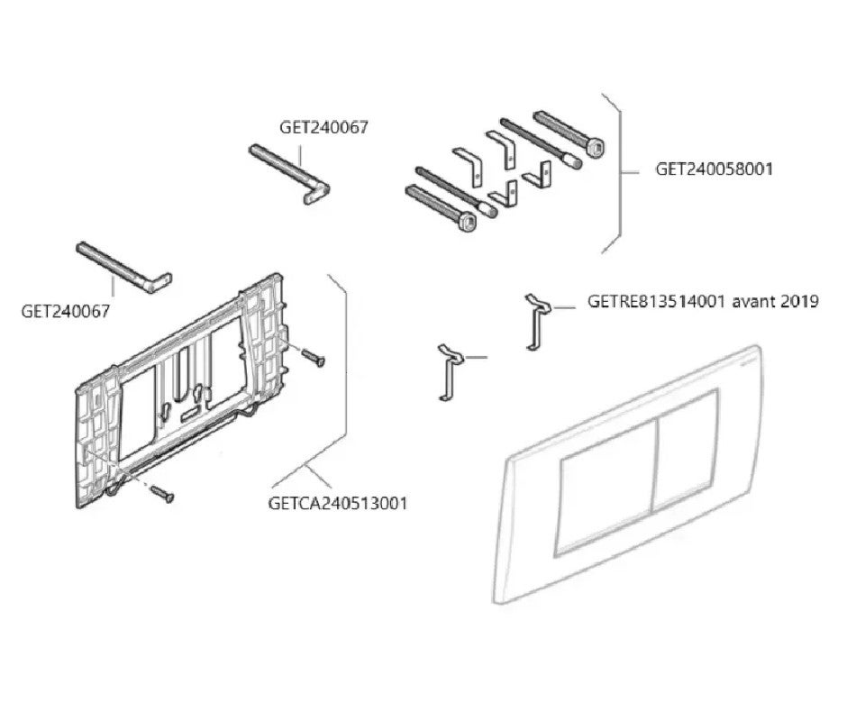 Placas de acionamento Geberit Twinline30, para descarga dupla, 115.899.KJ.1, Cor: branco - 4