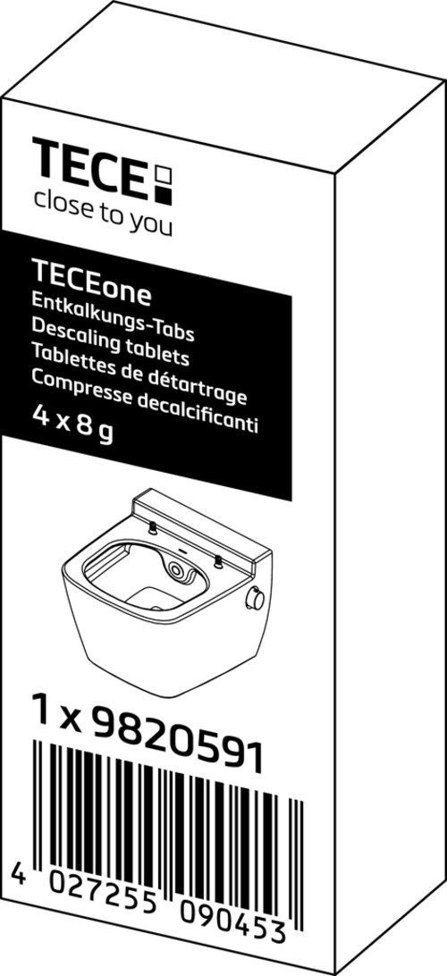 TECE Pastilles de détartrage, 4 pièces, pour WC douche TECE, 9820591