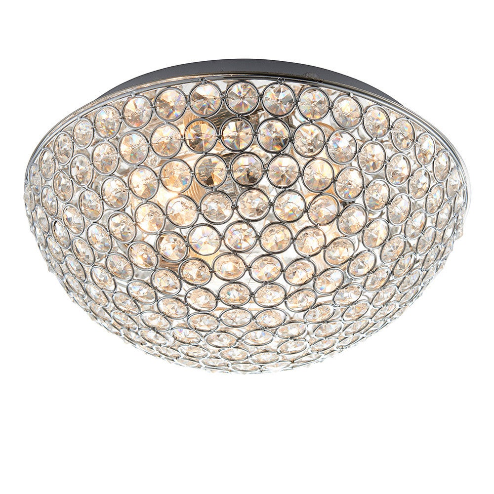 Lampa sufitowa kryształowa CHRYLA chromowana 3xG9x8W kryształ wym:13,5x30,5x30,5cm IP44 Endon