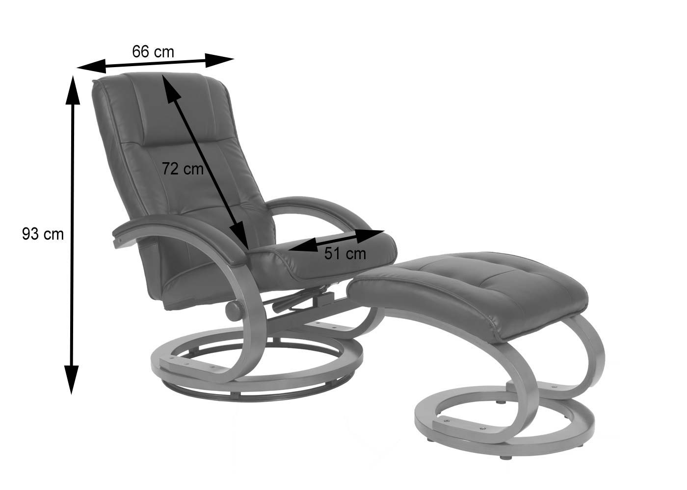 Fauteuil TV fauteuil relaxation pivotant avec repose-pieds en PVC rouge cadre en bois 04_0006897 - 3