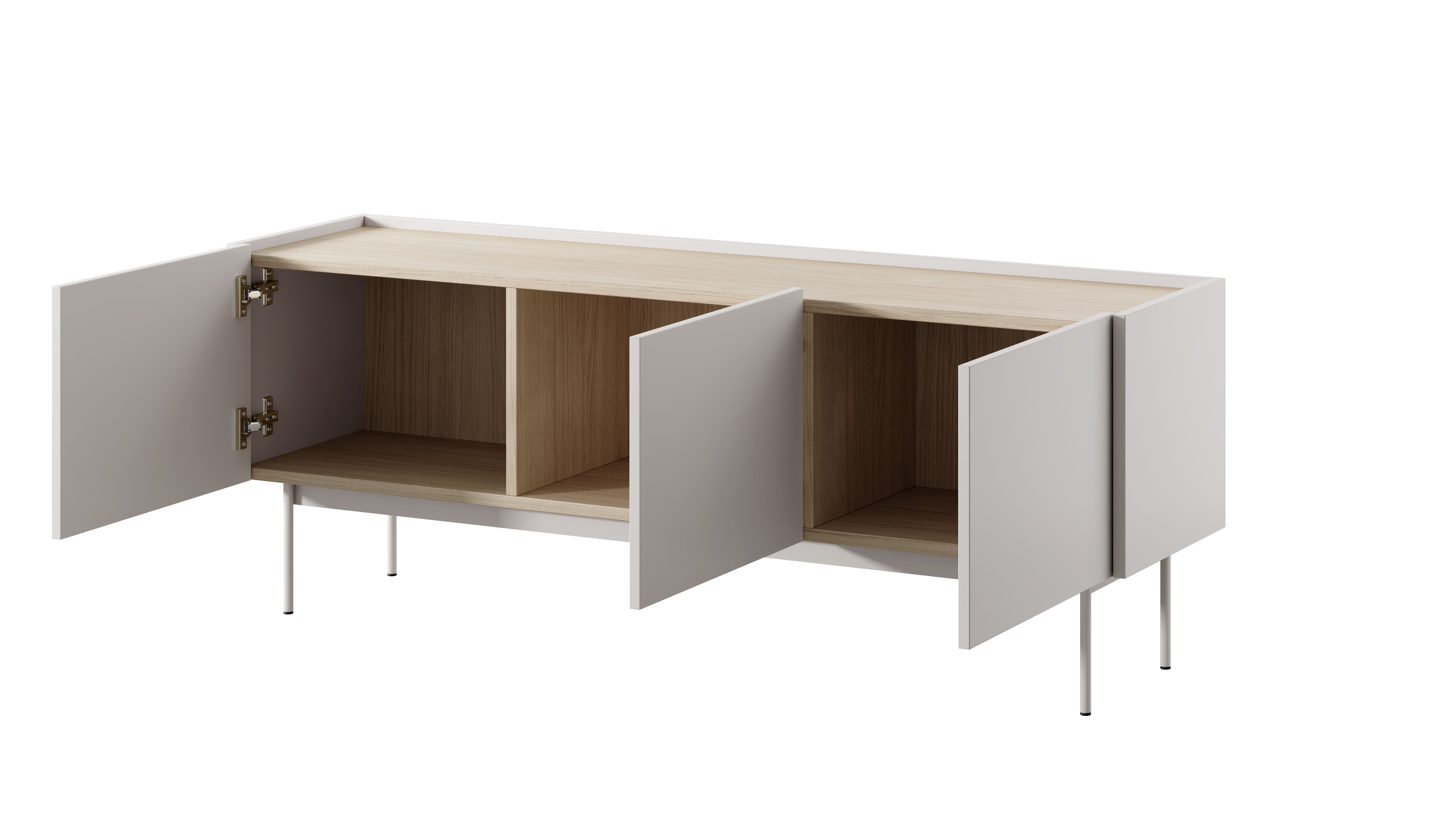 Szafka RTV, Kaszmir, blat: dąb Linea, 144 x 55 x 37 cm - 4