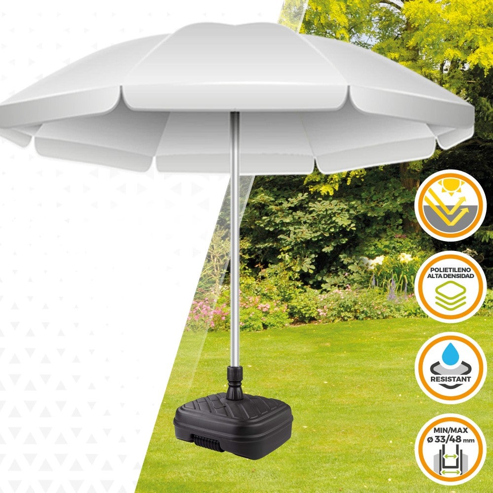 Base para sombrilla cuadrada antracita Ø33-48 mm Aktive - 2