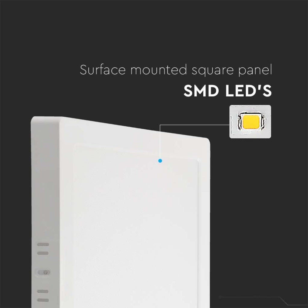 Panel LED 12W, kwadratowy, sufitowy, biały, 3000K - 5