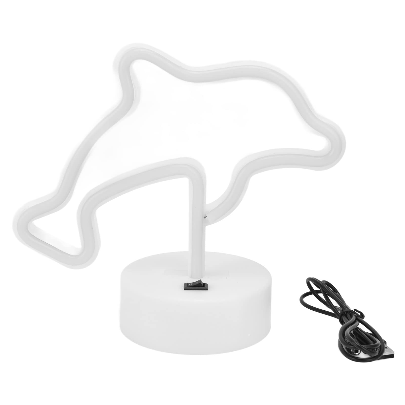 Lampa neonowa LED w kształcie delfina unikalny dodatek dekoracyjny do pokoju z podstawką neonowa lampka nocna w kształcie niebieskiego delfina domu