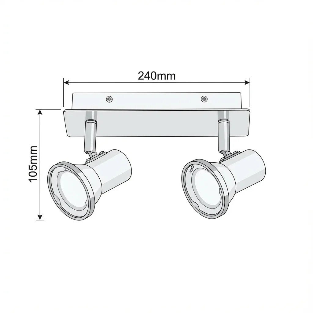 GU10 X2 IP44 Spot LED pour salle de bain IP44 - 2
