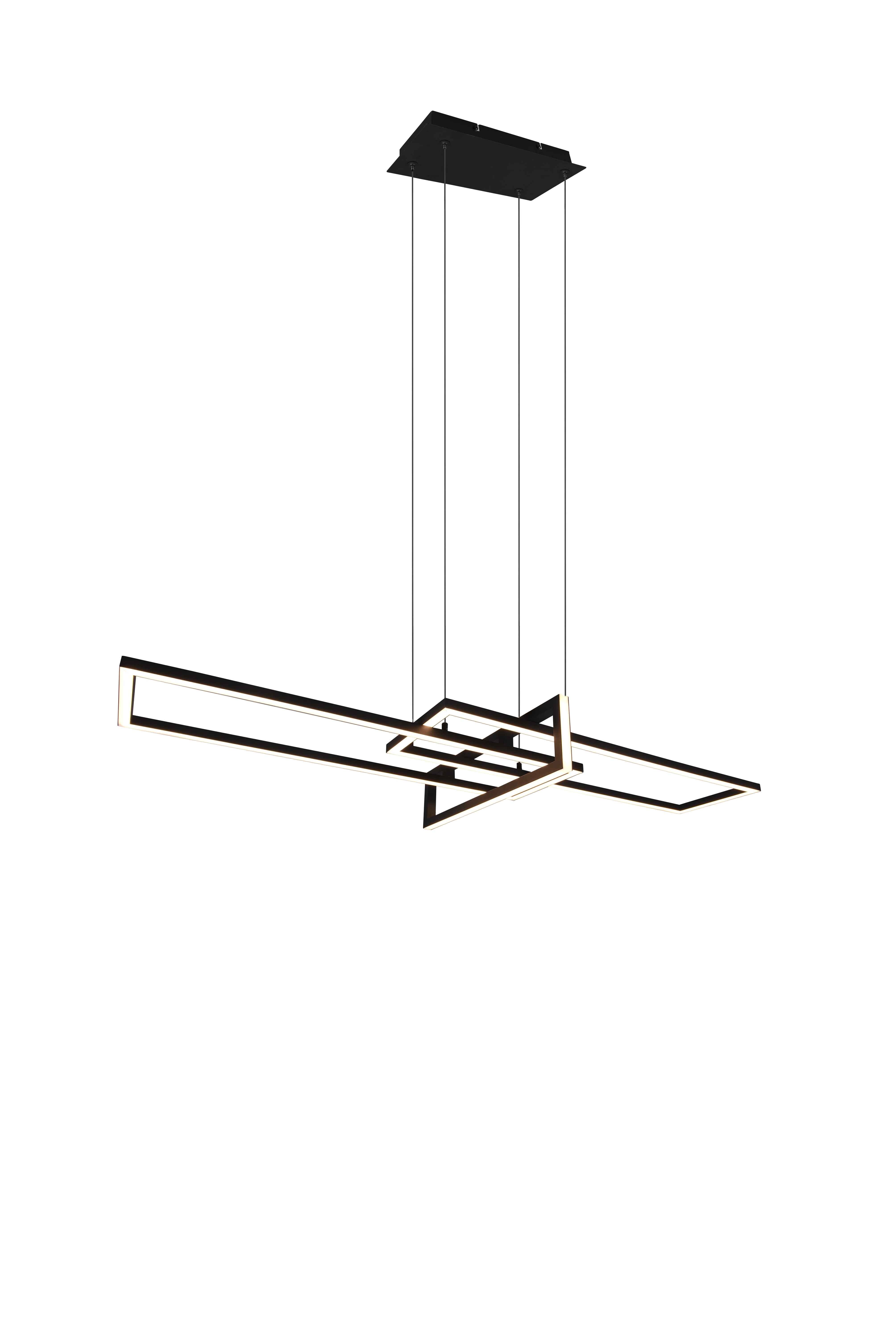 Lampa wisząca LED SALINAS 34W Ciepła biel 4200lm metal czarno-biała wym:150x110x40cm IP20 Trio
