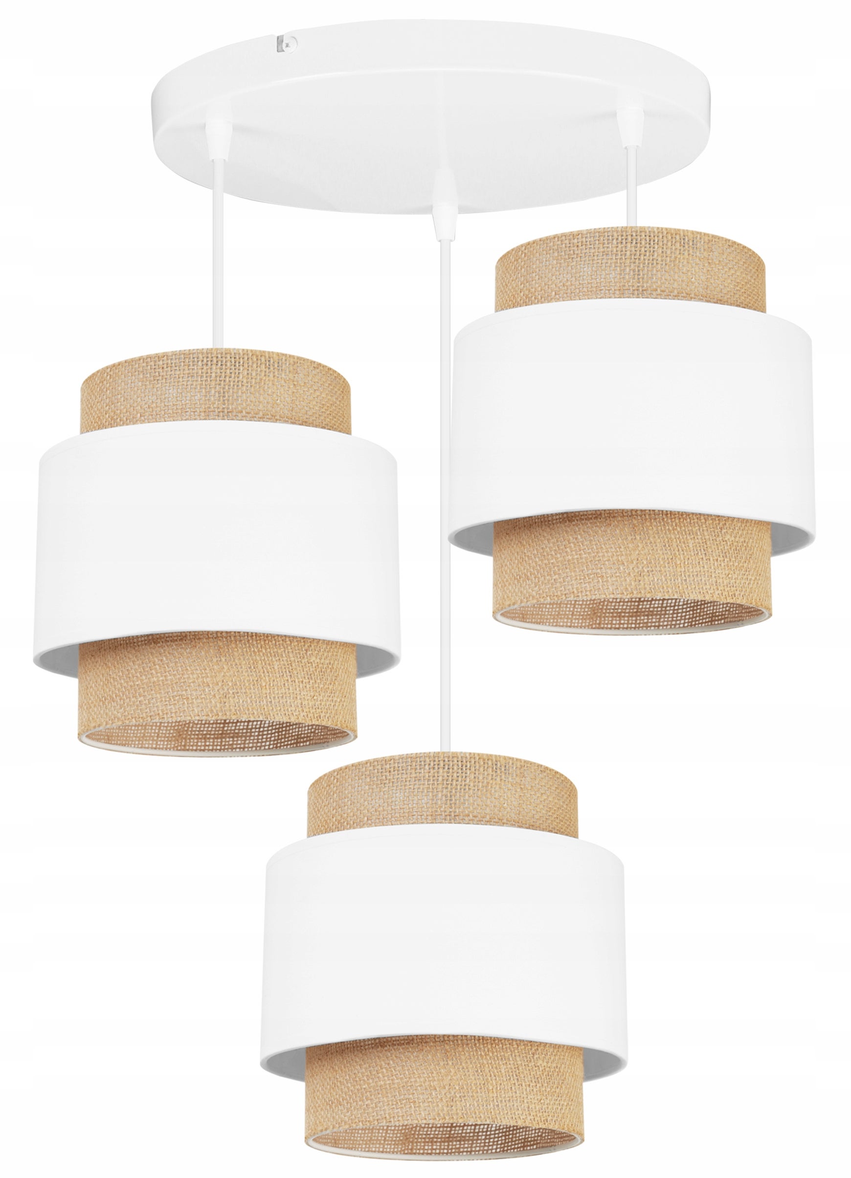 Lampă suspendată de tavan Light Home LH Boho Jută 3x E27 60W rotundă albă