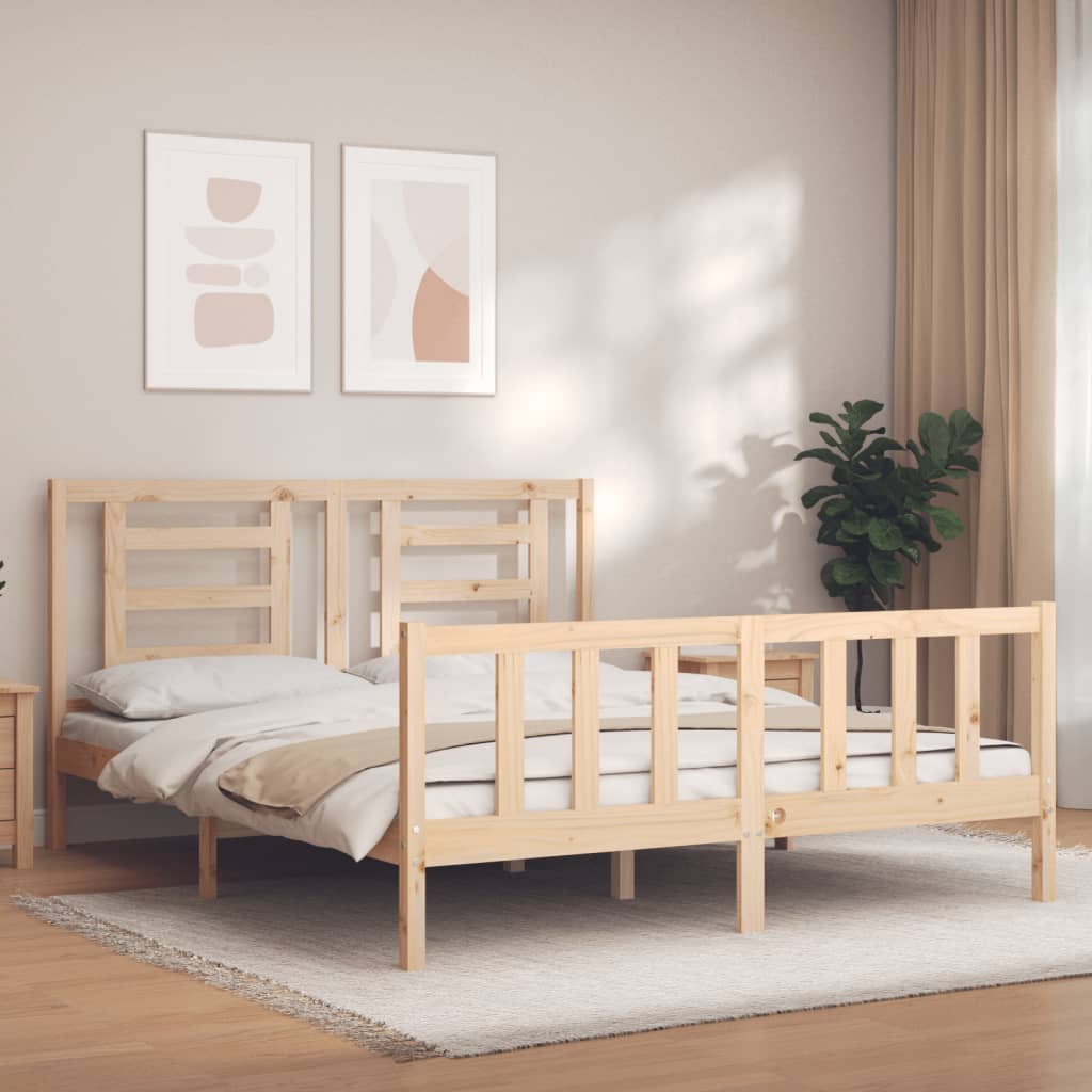 Łóżko Drewniane Rama Łóżka Sofa Brązowe Do Sypialni Pokoju 160x200 cm
