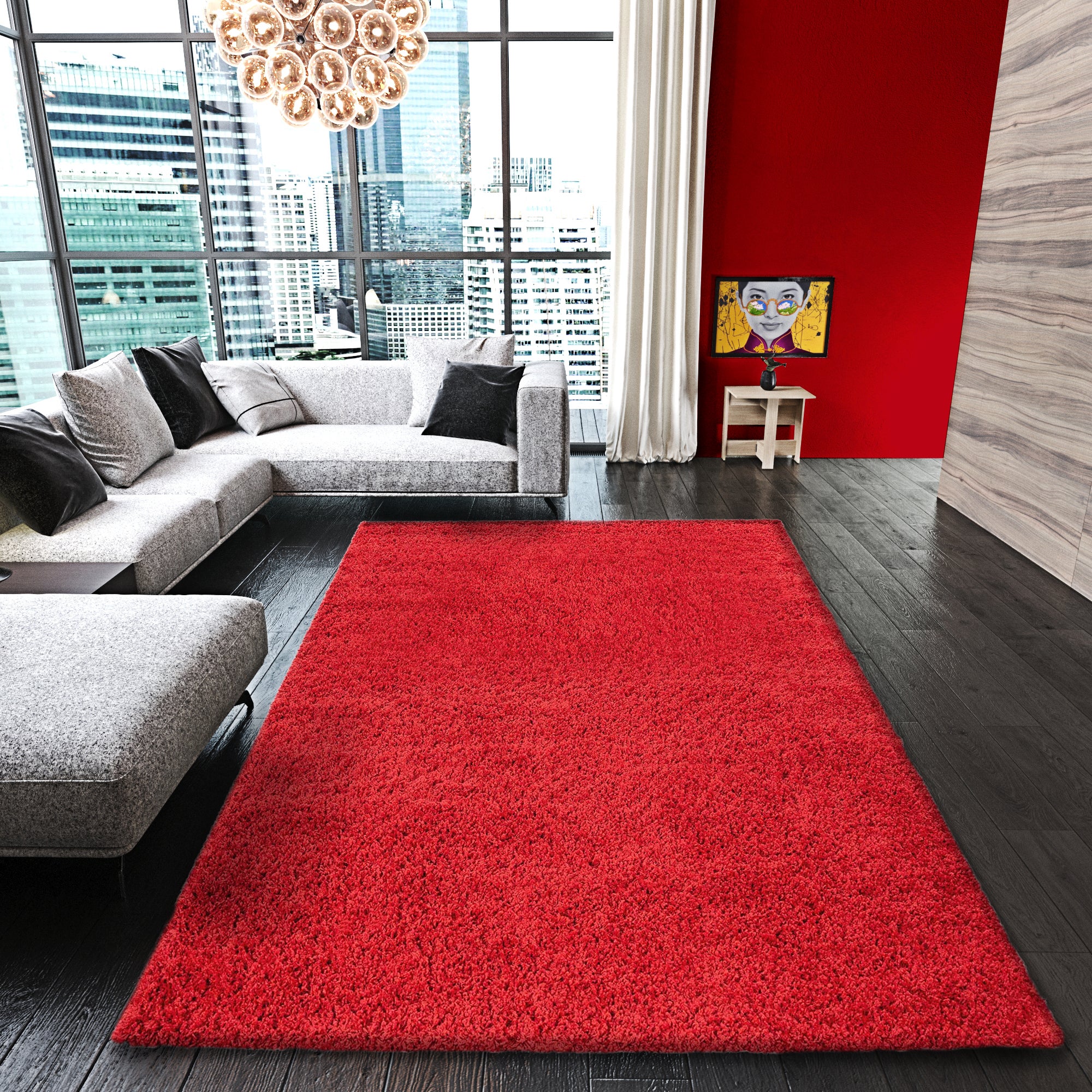 Hiser Shaggy Tappeto per Soggiorno, Forma di Cuore Soffice Peloso Ultra Molle Antiscivolo Tappeti Moquette per Divano Camera da Letto Bambino (Rosa,70x80cm