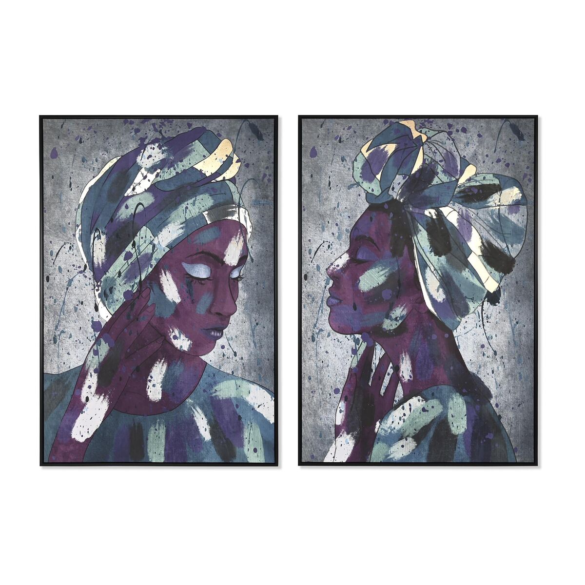 Cuadro dkd home decor 83 x 4,5 x 122,5 cm 83 x 4,5 x 123 cm colonial africana (2 unidades)