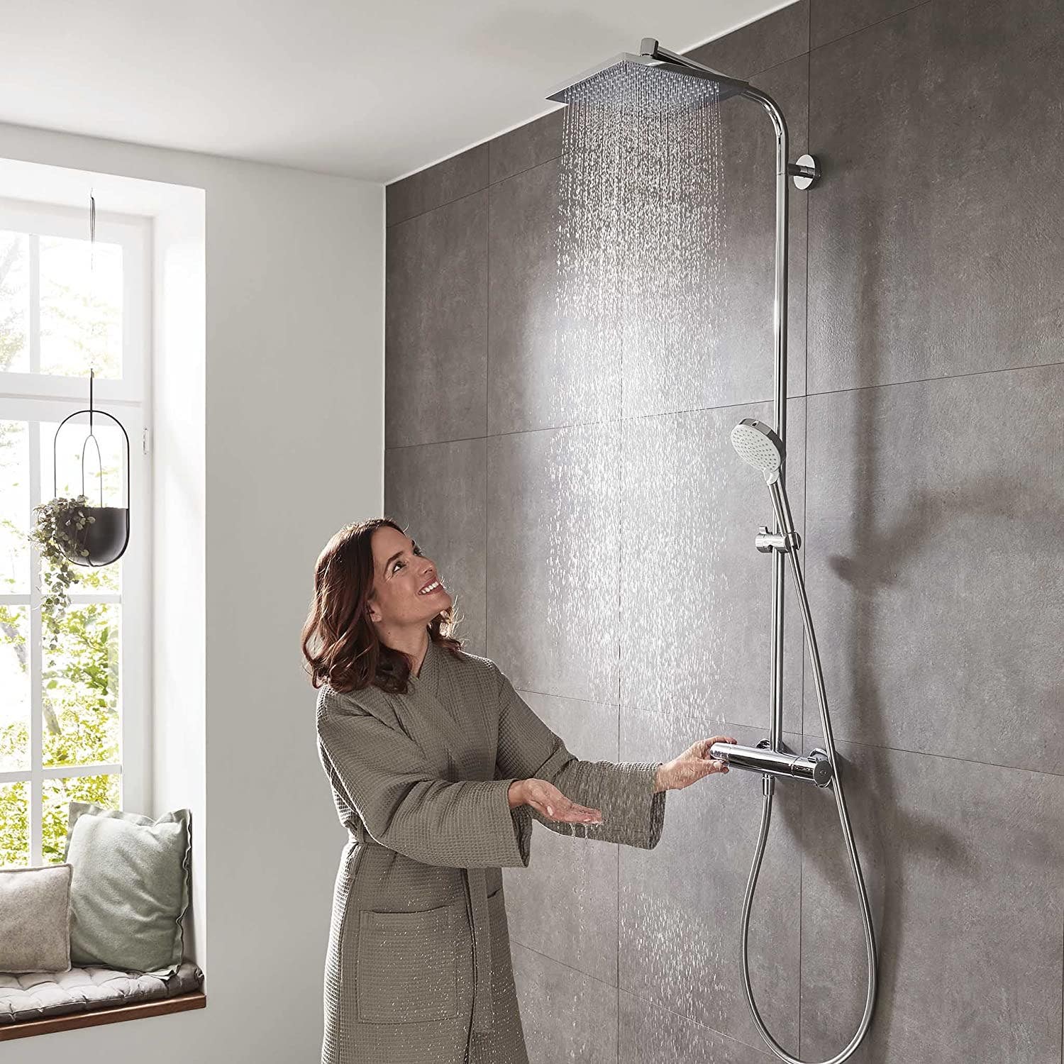 HANSGROHE Crometta E 240 EcoSmart columna de ducha termostática cromada - 7