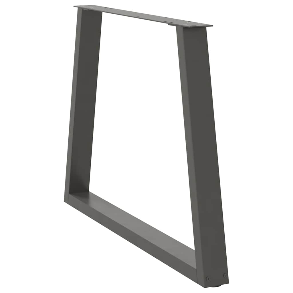 Maison Exclusive - Pieds de table à manger en forme de V, 2 pièces, anthracite, 90 x (72-73,3) cm, acier - 4