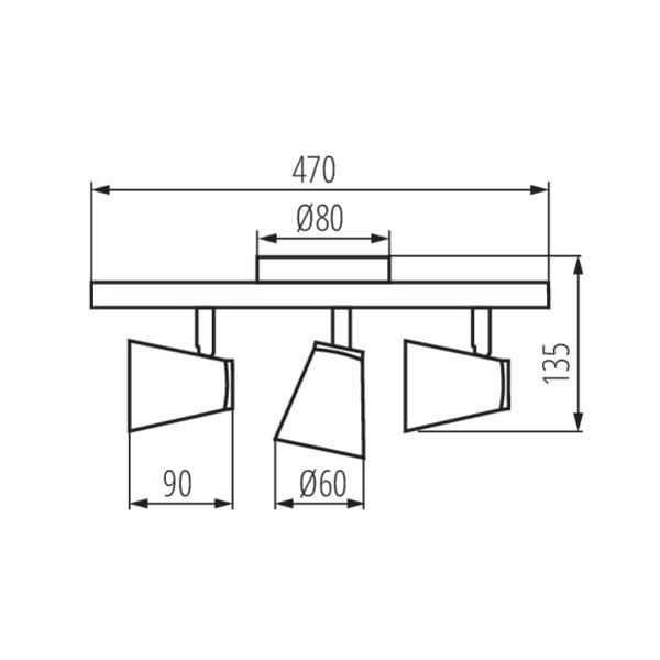 Reflektor sufitowy Spot ENALI biały chromowany 3xGU10x35W wym: 14 x 8 x 47 cm IP20 Kanlux - 2