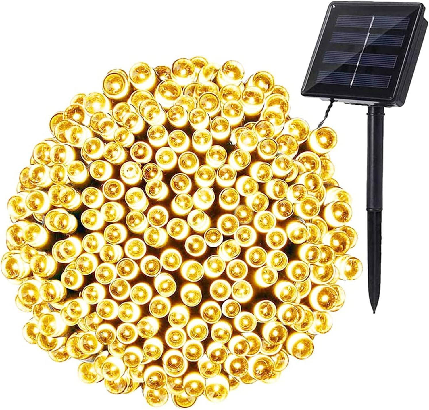 Lampki solarne na zewnątrz, 22 m, 200 diod LED, wodoodporne, choinka, dekoracja ogrodowa, ciepła biel