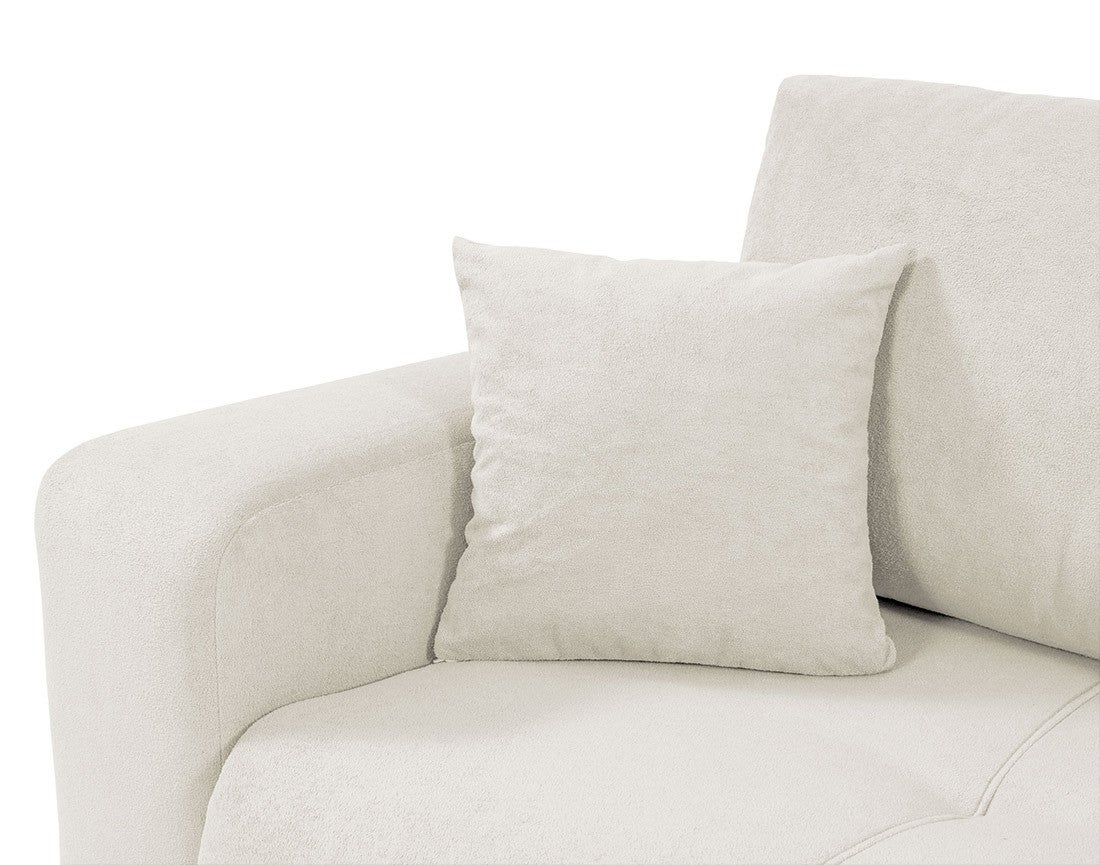 Canapé d'angle convertible 4 places en tissu beige - NICOLE - Best Mobilier - 6