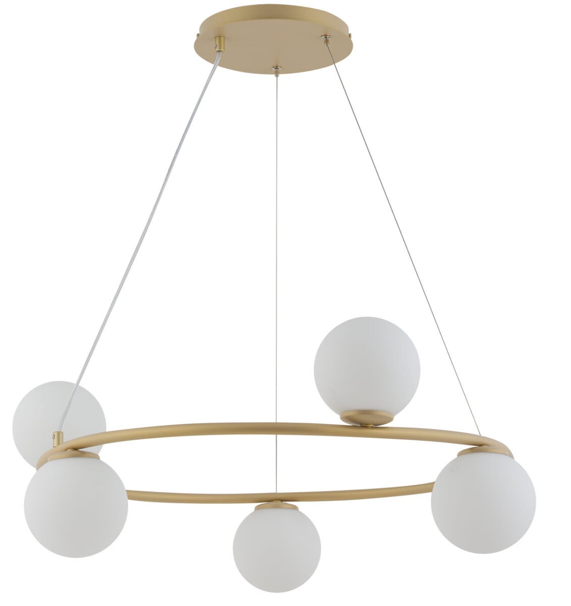 Lampa wisząca Gama Koło złoto-biała 5xG9x12W dekoracyjna wym: 70 x 68 x 68 cm szkło SIGMA
