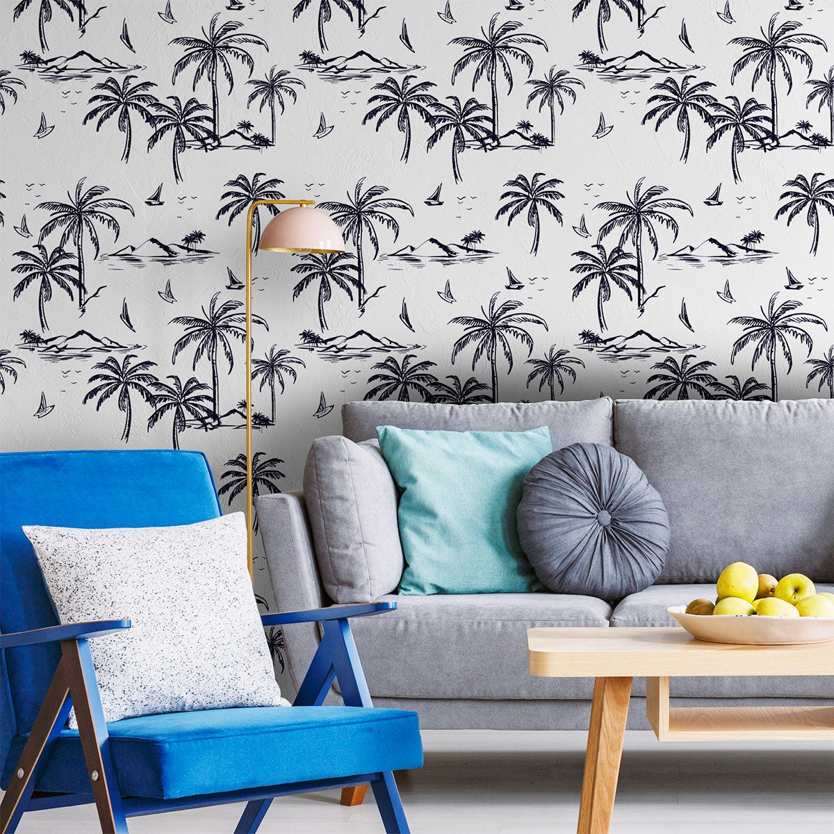 Vinilo tapiz tropical cassieh - adhesivo de pared - revestimiento sticker mural decorativo - 50x50cm
