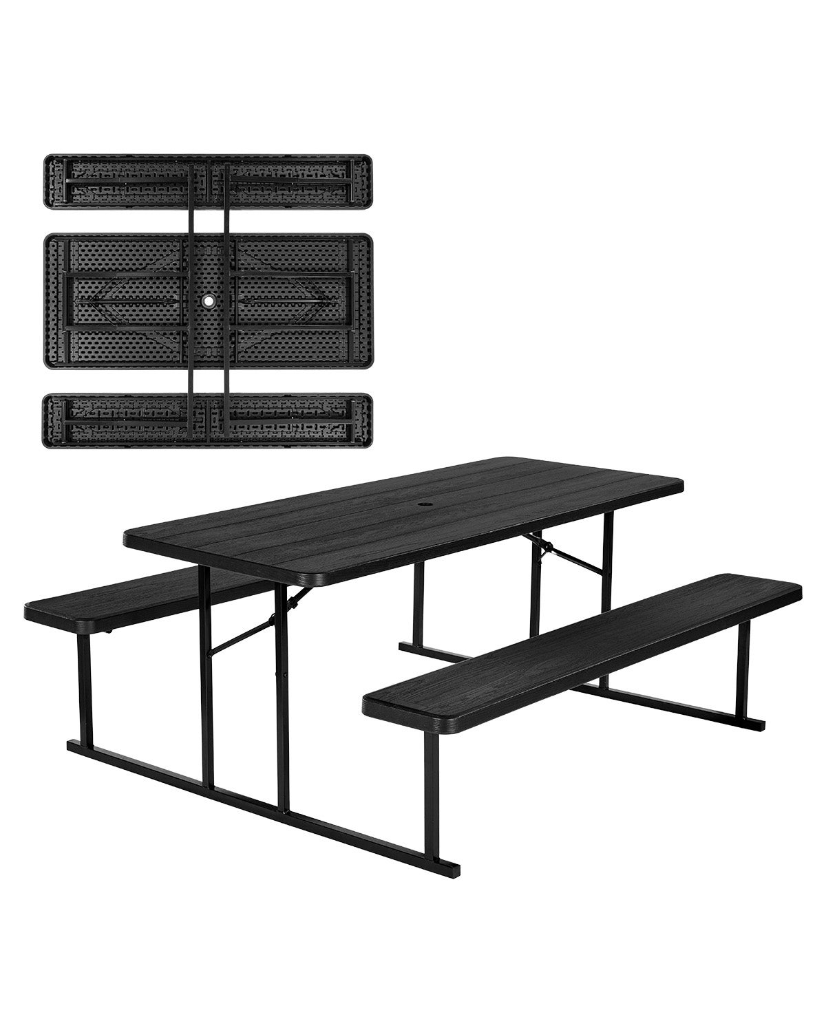 Table Pliante Camping GARLLEN – Aluminium MDF, 3 Hauteurs (26-70 Cm), 30 Kg Max, Légère 3,3 Kg – Sac De Rangement Inclus