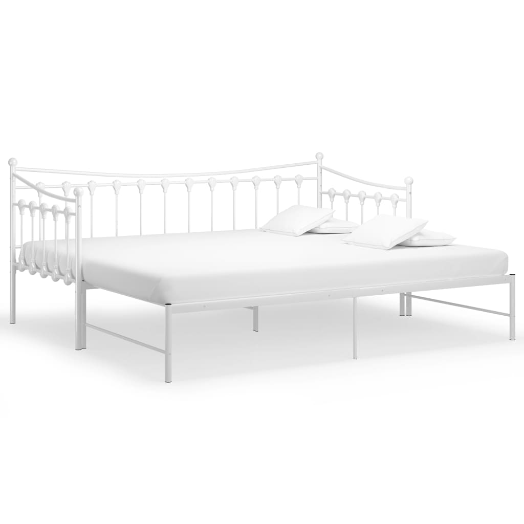 Sofa Rozsuwana Biała Rama Łóżka Rozsuwana Ze Stelażem Do Pokoju Sypialni Salonu 90x200 cm