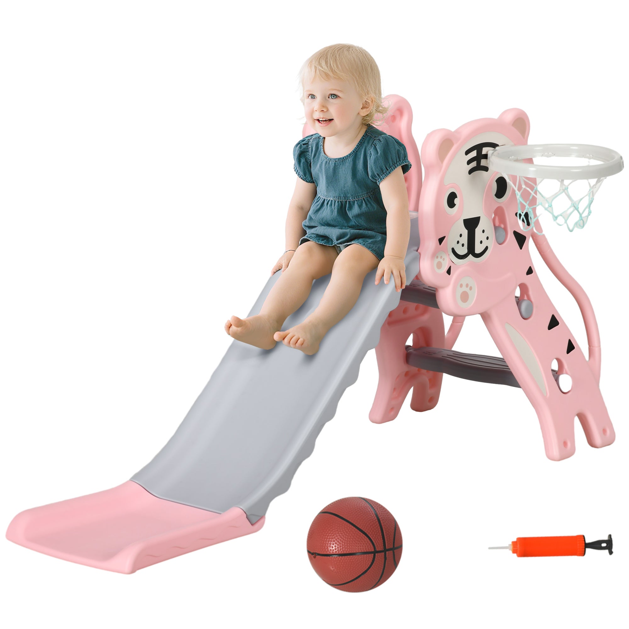 Ensemble de Balançoire et de Toboggan pour Enfants avec Panier de Ensemble de Balançoire et de Toboggan pour Enfants avec Panier de