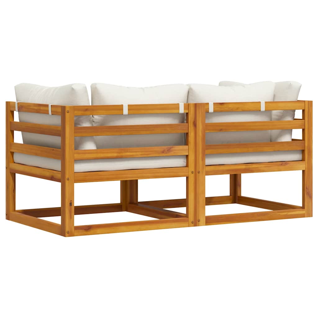 vidaXL Canapés d'angle sectionnels 2 pcs avec coussins Blanc crème - 8