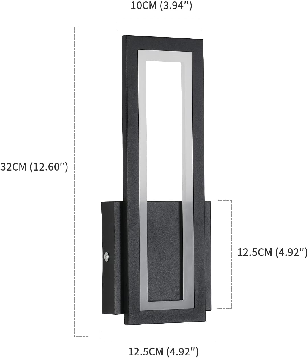 GOECO Applique murale LED d'intérieur, 16W Applique murale moderne en acrylique, Applique murale noire d'intérieur pour le salon, Blanc chaud 3000K - 4