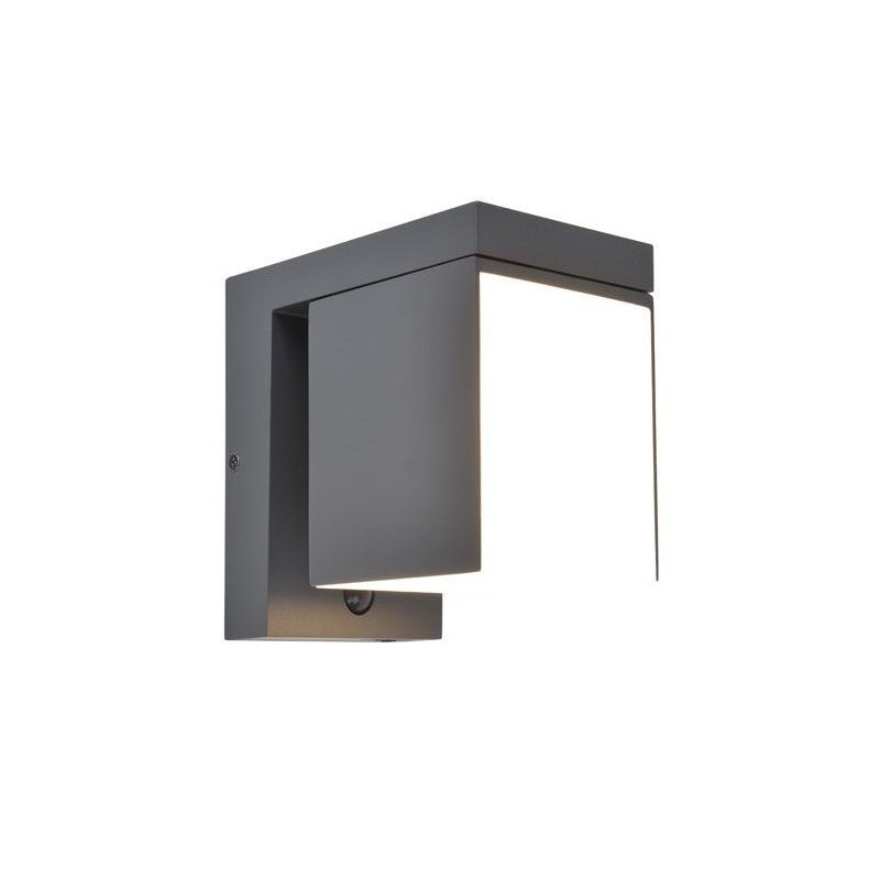 Kinkiet solarny PRIMA LED 9.5W Ciepła biel 400lm szary i odcienie szarości wym:13,5x10x16cm IP54 Lutec