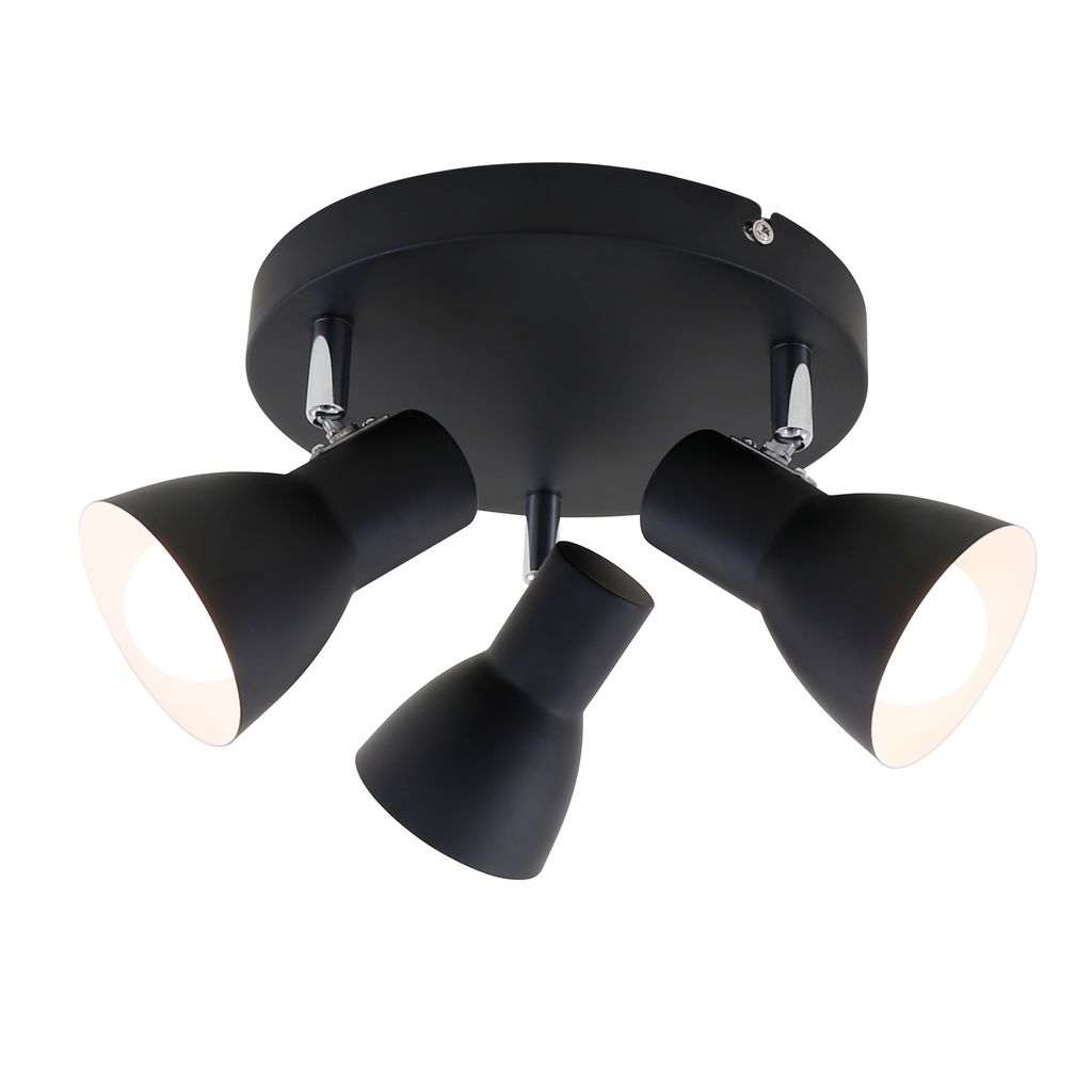 Plafonnier spot BRILONER LEUCHTEN CUP, 25 W, IP20, noir, métal, excl. 3x E14, Ø 21 cm - 2