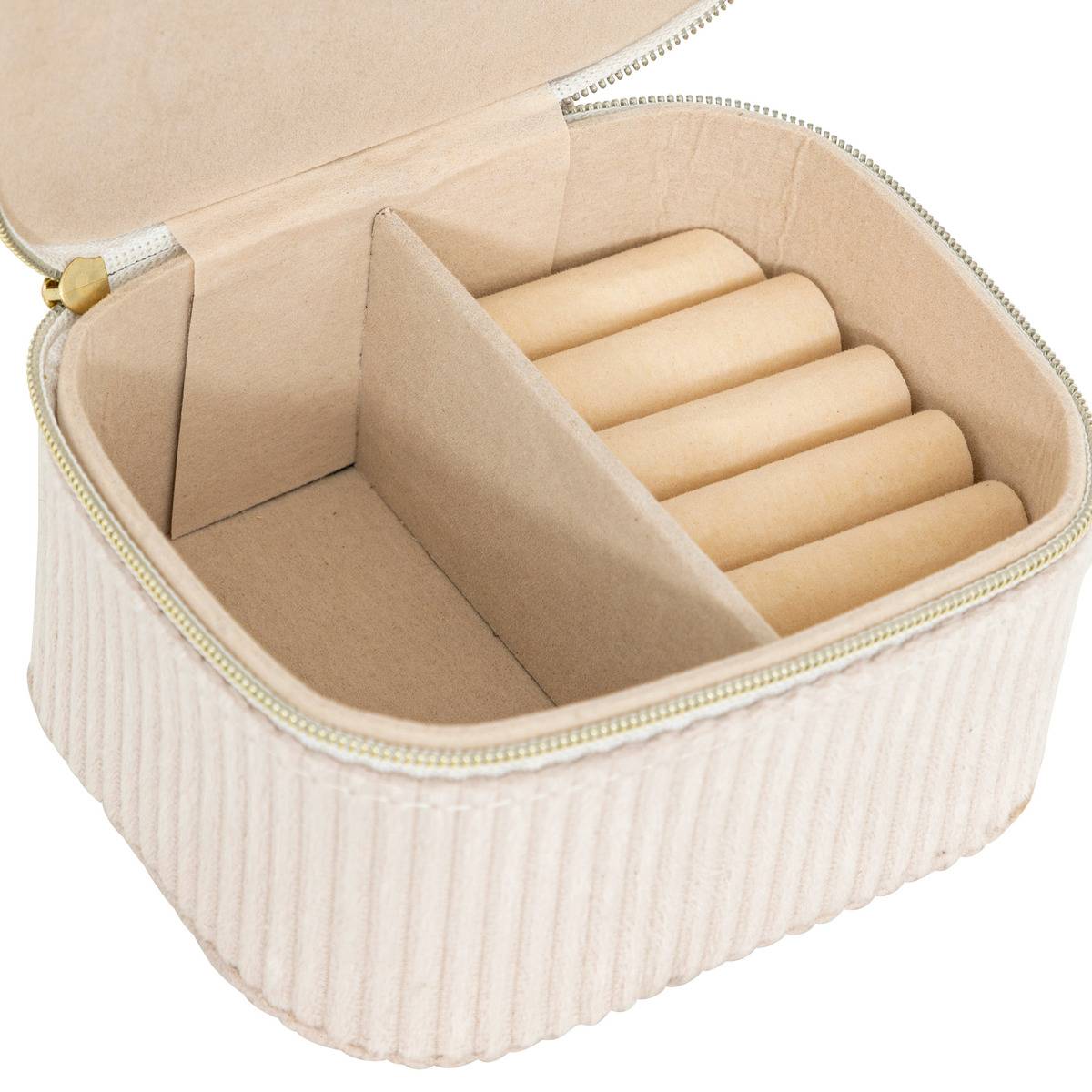 Boîte à bijoux Enya velours beige L11cm - Atmosphera Créateur d'intérieur - 5