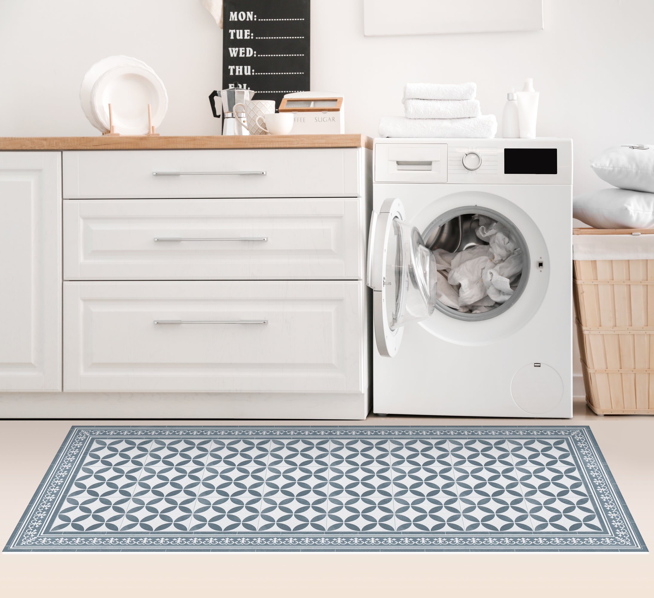 Tappeto Corridoio Antiscivolo 60x180 Cm, Lavabile In Lavatrice, Poliestere E Gomma TPR, Spessore 10 Mm, Moderno