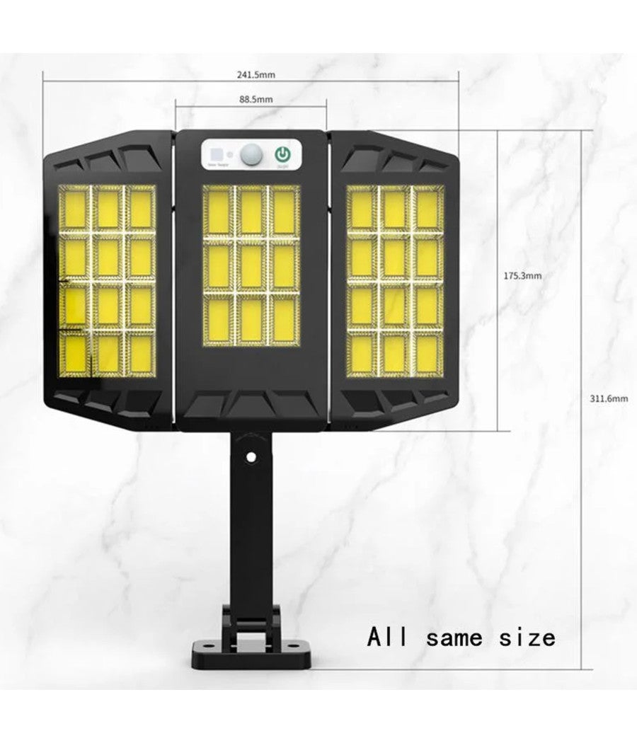 Trade Shop - Faro Lampione A Led Cob Con Pannello Solare Fotovoltaico Sensore Movimento 30w - - 2