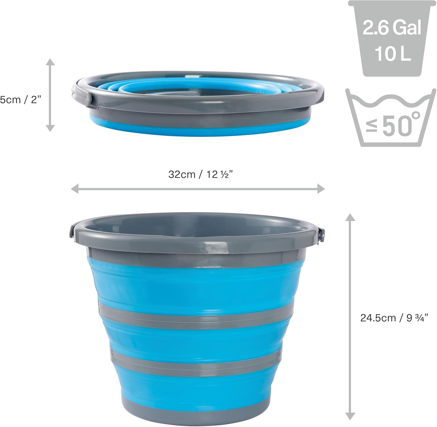 Secchio Pieghevole 16,8L - Silicone, Portatile Per Campeggio, Giardino, Lavaggio Auto - Foto 7