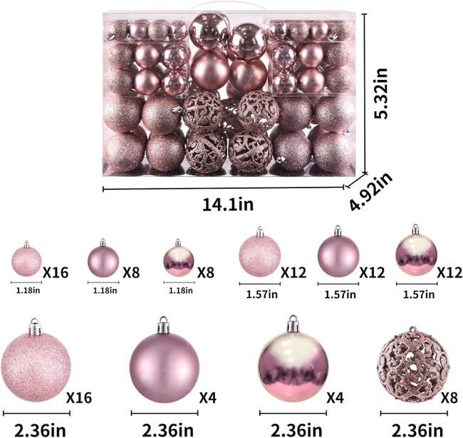 Decorazione per albero di Natale infrangibile da 16 pezzi, palline per albero di Natale bianche e rosse, palline di Natale, decorazioni natalizie per Decorazione per albero di Natale infrangibile da 16 pezzi, palline per albero di Natale bianche e rosse, palline di Natale, decorazioni natalizie per