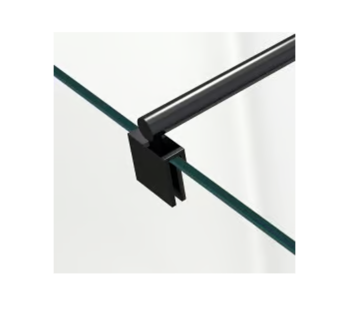 BERNSTEIN - Barre de stabilisation noire - barre de fixation ronde en noir - pour paroi de douche - 2