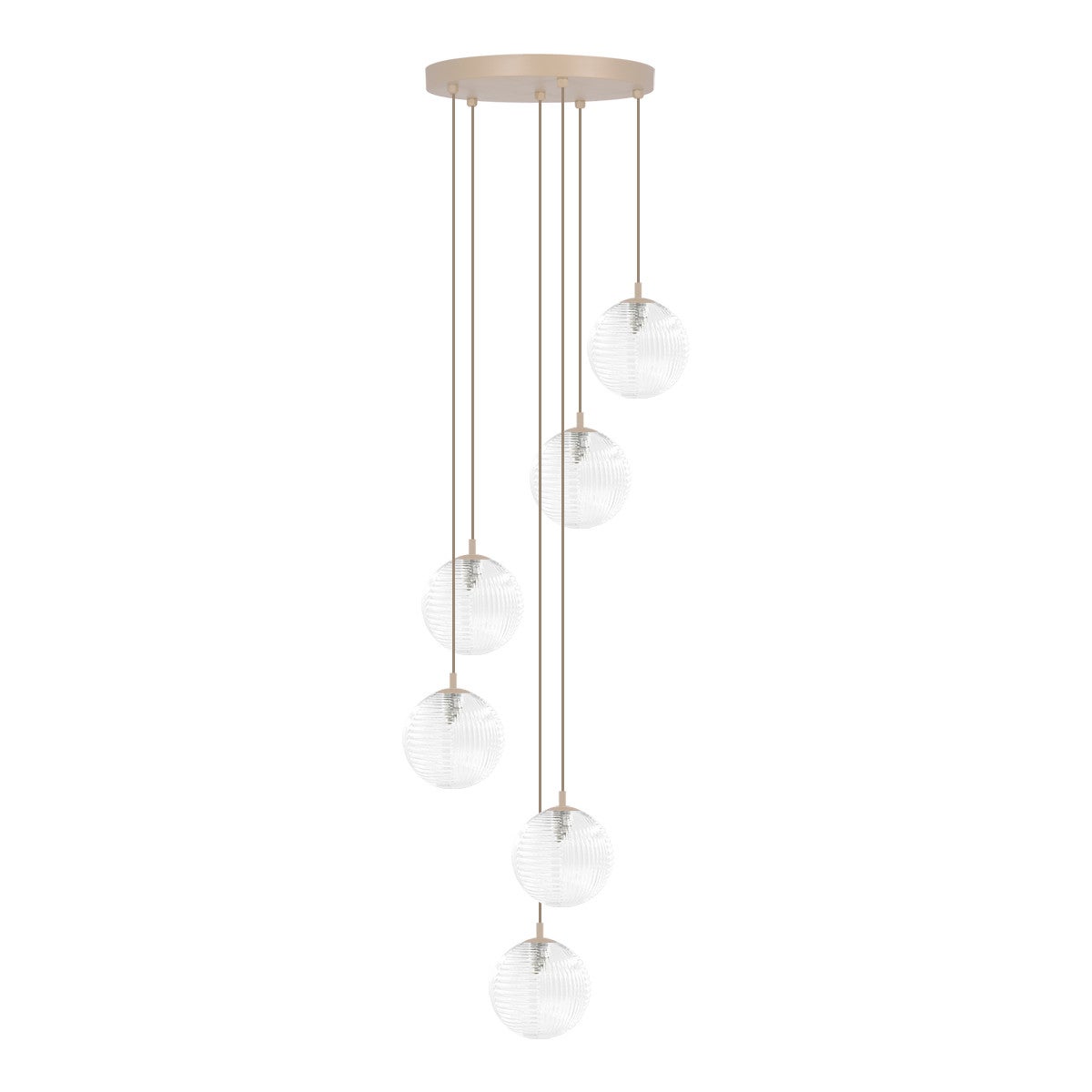 Lampa wisząca TESORO beżowa 6xG9x15W szkło wym:150x36x36cm IP20 Kaja