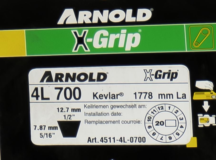 Courroie trapézoïdale X-Grip V de type 4L700 - 2