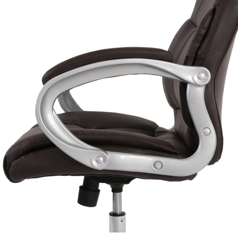 Fauteuil de bureau américain Boston XXL, charge 150kg, similicuir ~ marron - 5