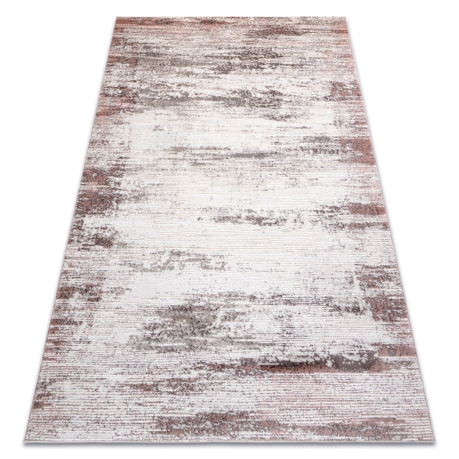 Alfombra core w9775 marco, sombreado - estructural, dos niveles de vellón, beige / rosa 160x220 cm
